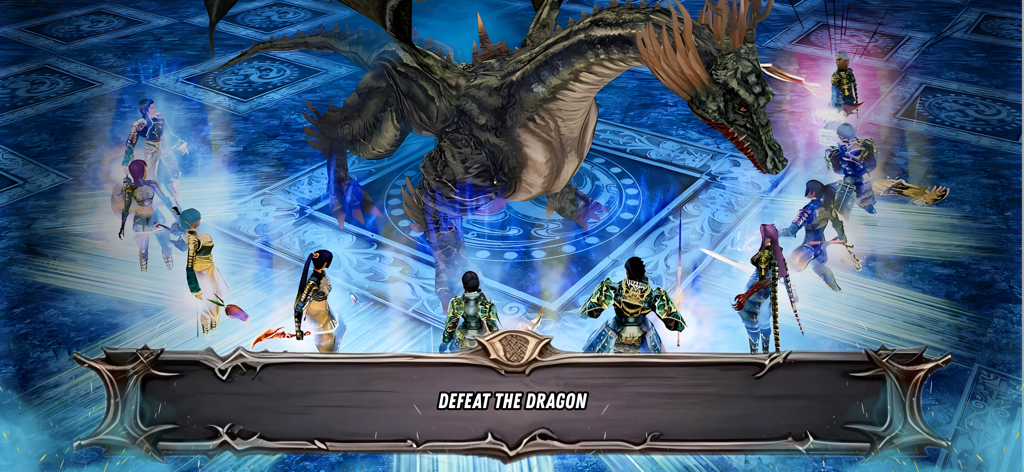 Mobile2 Online - A group of player characters battling a large dragon in Mobile2 Online