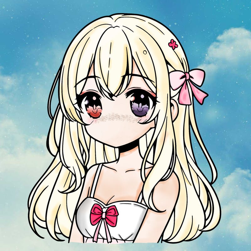 cute anime girl with long hair