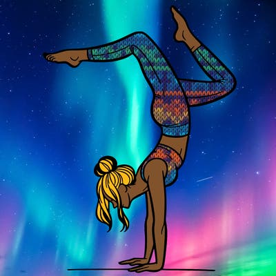 a woman doing a handstand