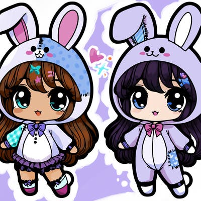 cute doll wearing bunny costume