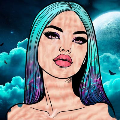 realistic woman with full lips