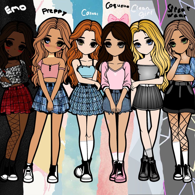 a group of girls realistic