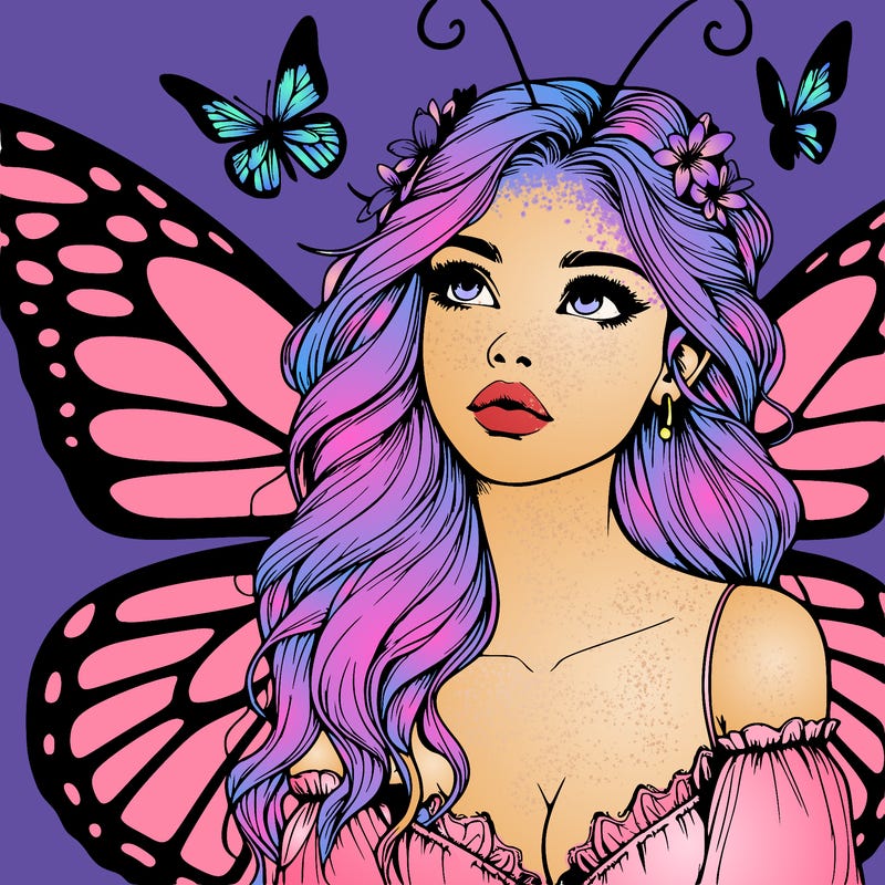butterfly fairy realistic girl