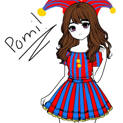 realistic girl wearing skirt