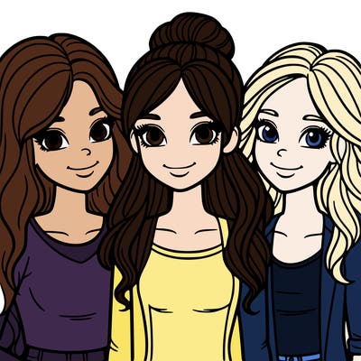 group of four teen girls