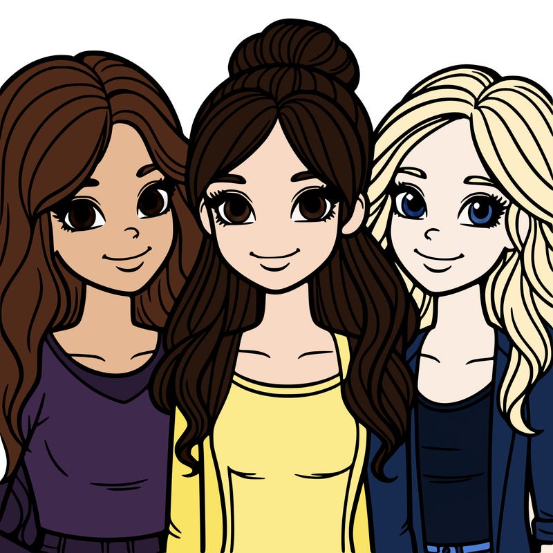 group of four teen girls