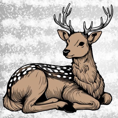 realistic deer with antlers