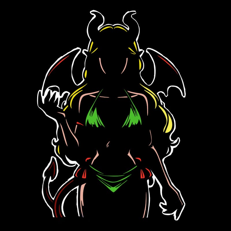 hot deamon woman realistic