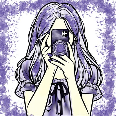 a realistic girl holding her phone taking pictures