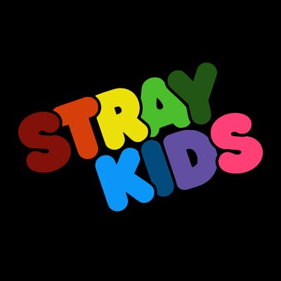 bubble letters saying stray kids