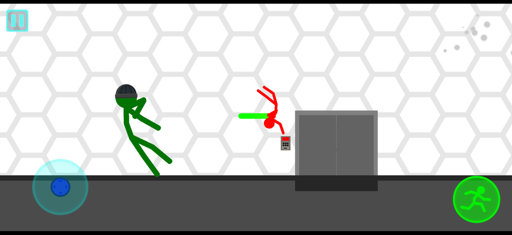 Stickman Project - Green and red stickman characters fighting in a physics based level