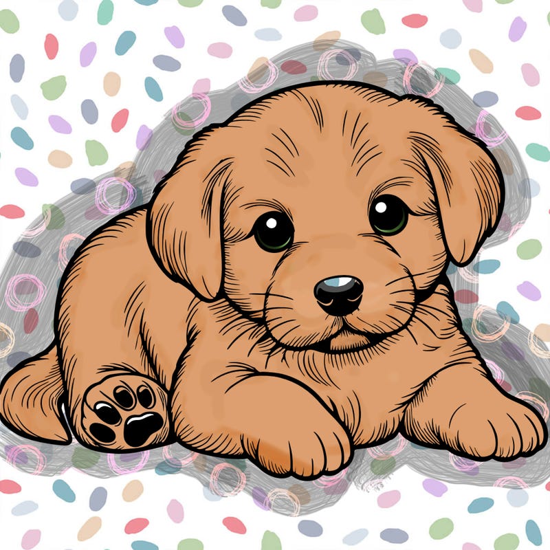 a cute realistic puppy