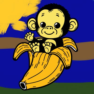 chimpanzee in a banana