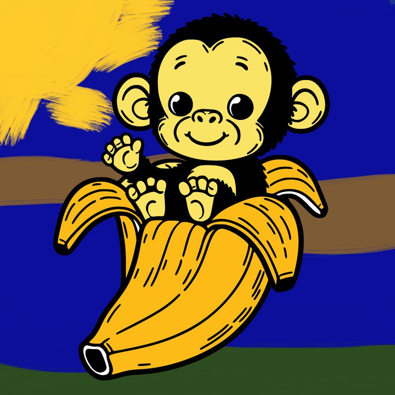 chimpanzee in a banana