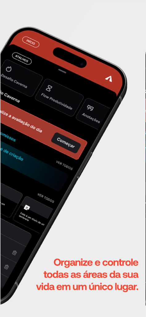Modo Caverna - Modo Caverna mobile app dashboard for productivity and habit tracking
