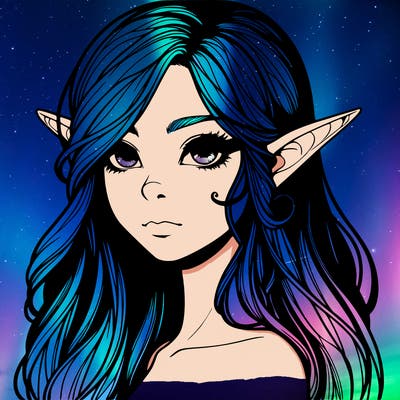 elf girl realistic dark fantasy