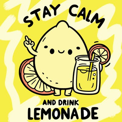 stay calm and drink lemonade