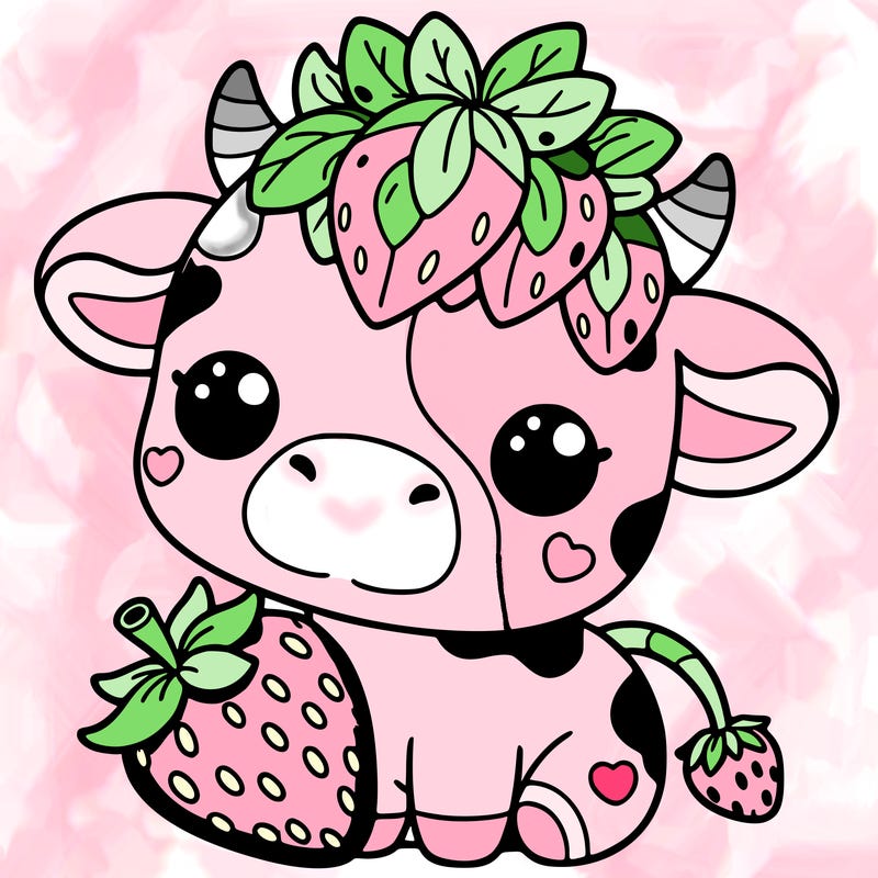 cute strawberry cow