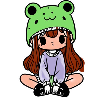 a girl wearing a frog hat and some frog socks
