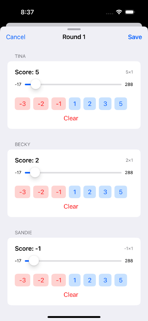 SkyJo Score Board - Games App | MWM