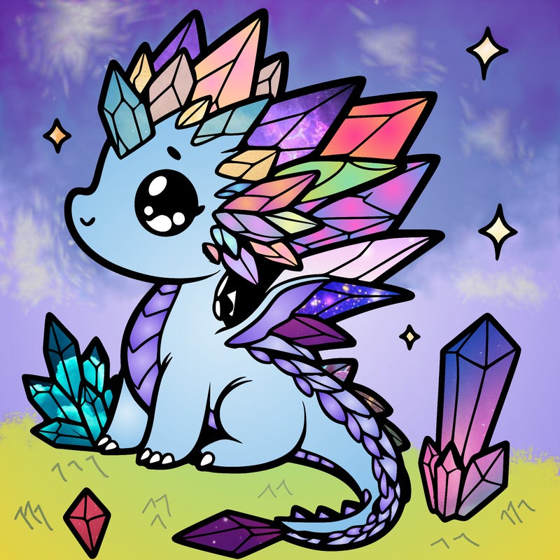 little cute crystal dragon