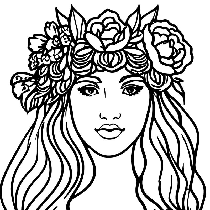 girl with flowers crown