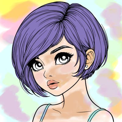 realistic girl with really short hair