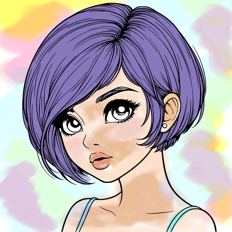 realistic girl with really short hair