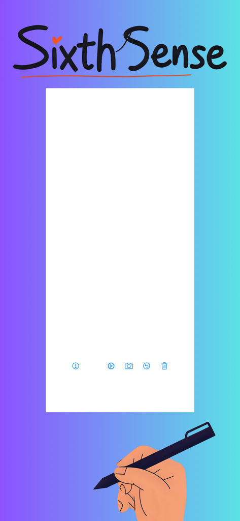 sixthsense - The minimalist user interface of the sixthsense magic app featuring a white canvas area and various functional icons
