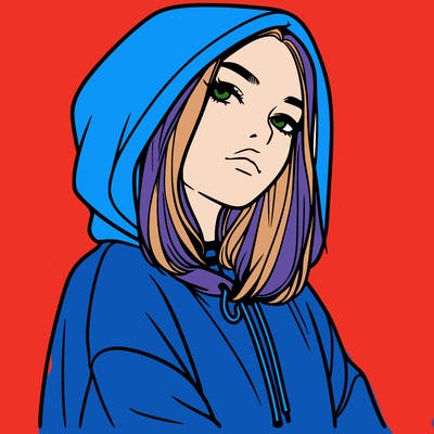 a realistic girl in a hoodie