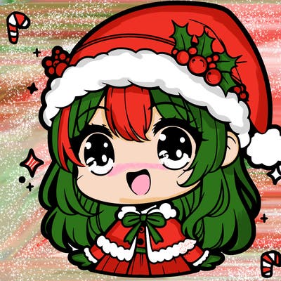 cute christmas anime girl