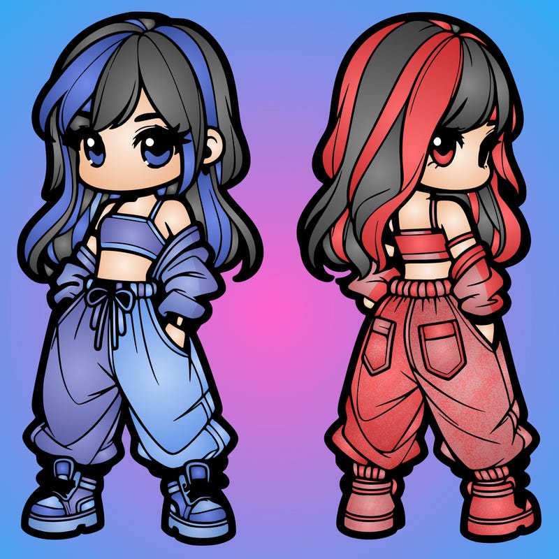 girl in crop top and baggy pants