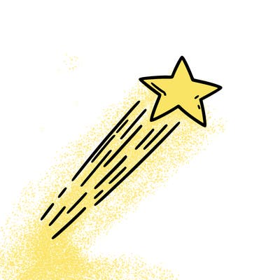 a shooting star in the sky