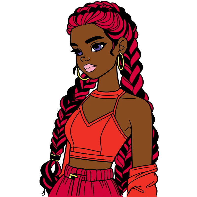 beautiful woman with braided hair crop top