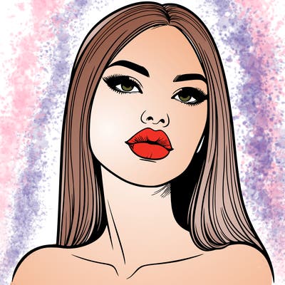 realistic woman with full lips