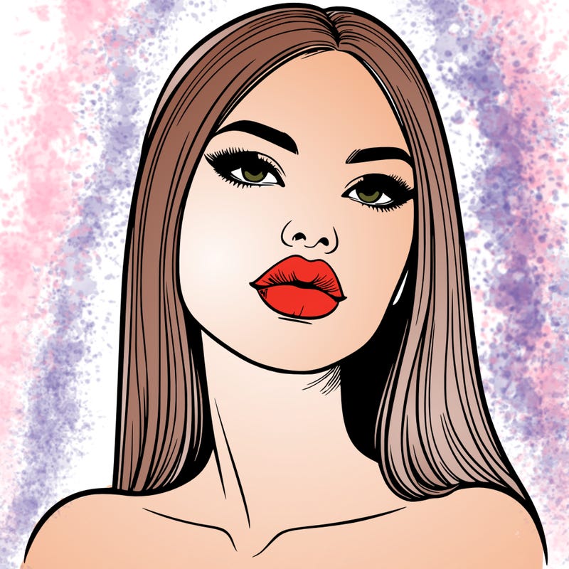 realistic woman with full lips