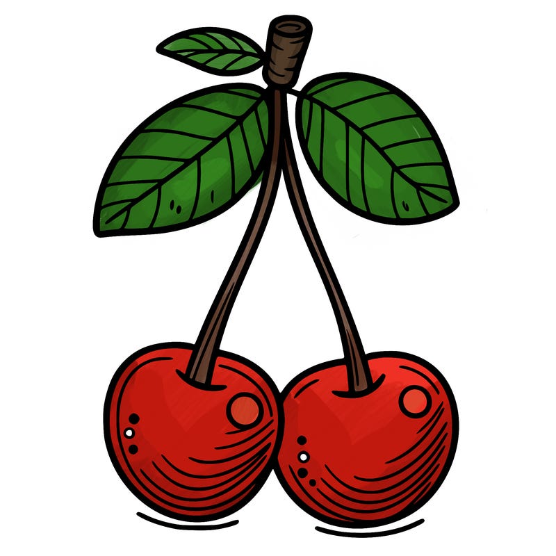cherry  coloring picture