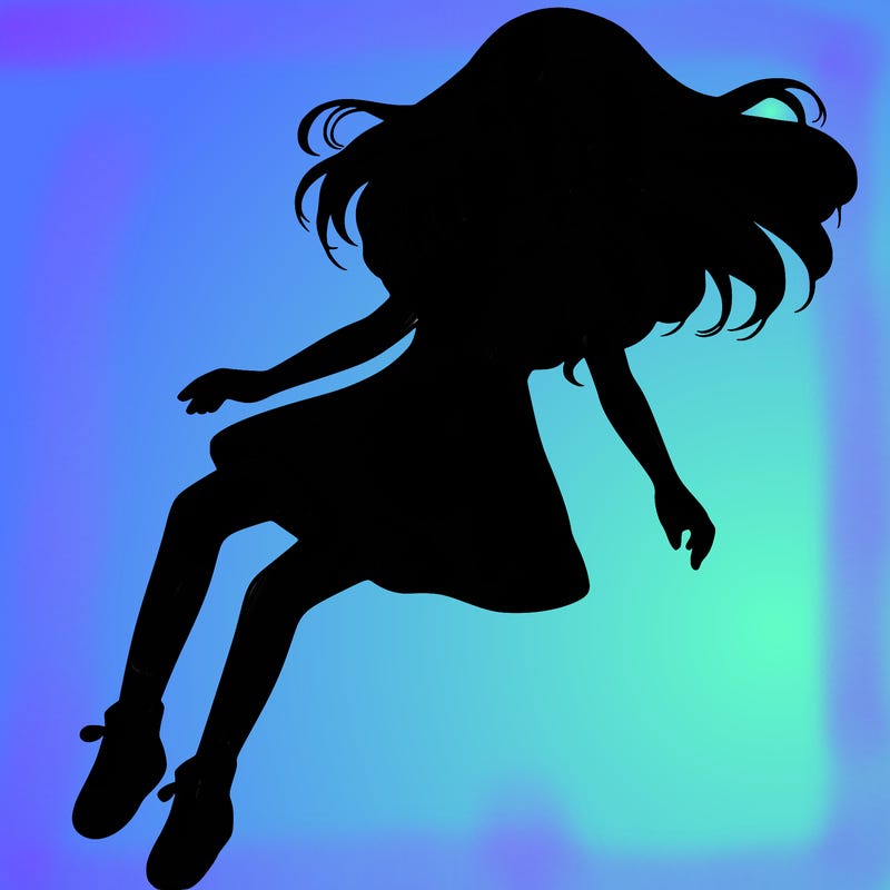 realistic girl floating