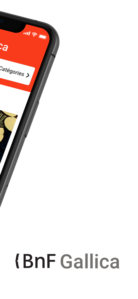 Gallica - BnF Gallica mobile app interface on a smartphone