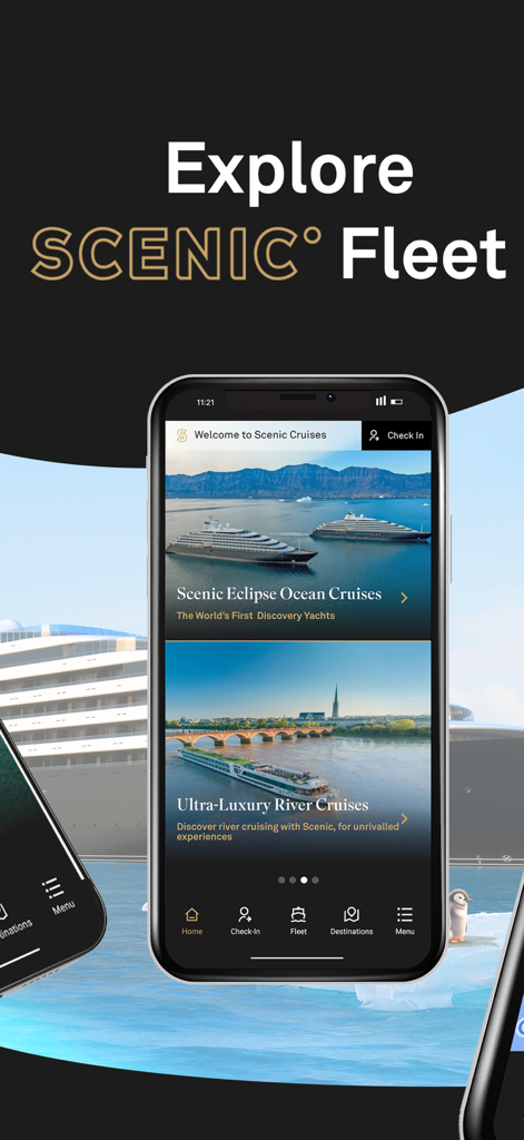 Scenic Luxury Cruises - Scenic Luxury Cruises app showing ocean and river cruise categories