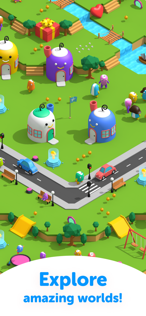 ABC World - Play and Learn - Colorful 3D virtual town with houses and roads in the ABC World educational app