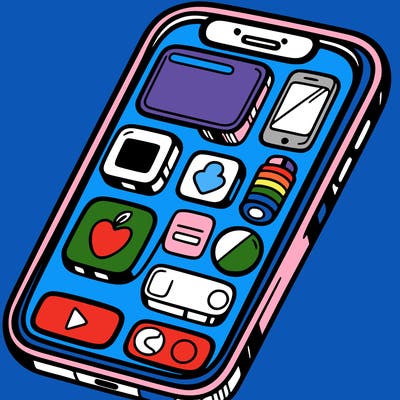 phone with a bunch of blank apps