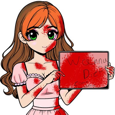 realistic pretty girl holding blank sign