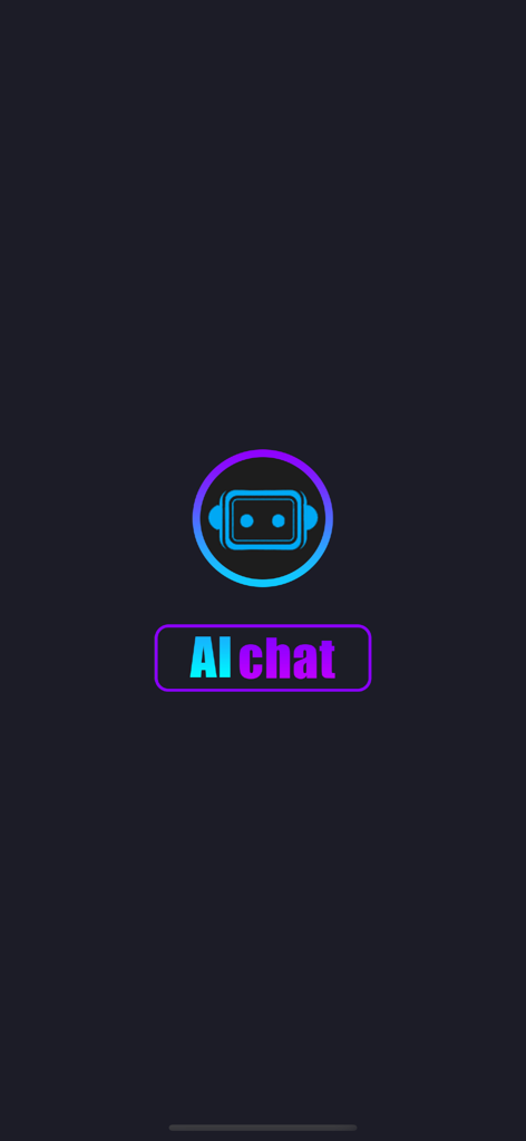 Tela inicial do bot de chat de IA da Twitch com ícone de robô e texto gradiente
