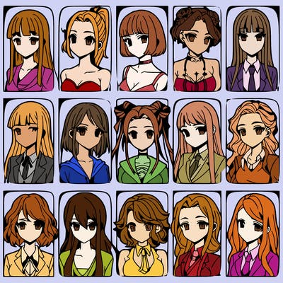 girls that look diffrent anime