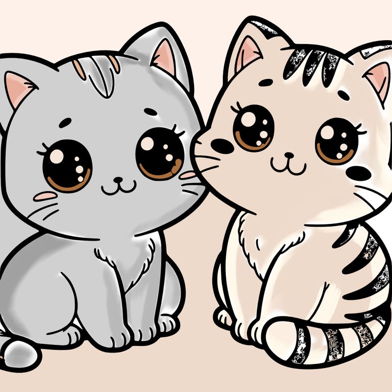 cute two cats