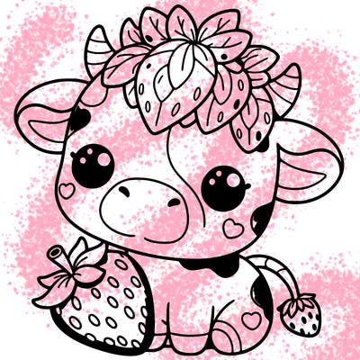 cute strawberry cow