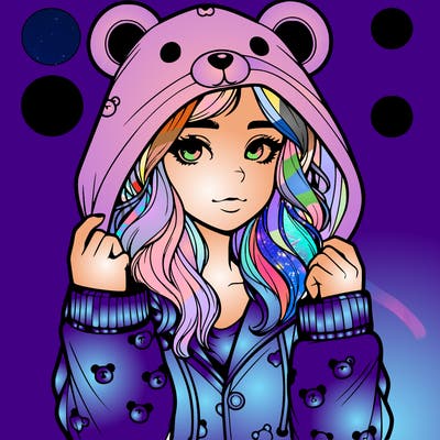 realistic girl in a animal pjs hoodie