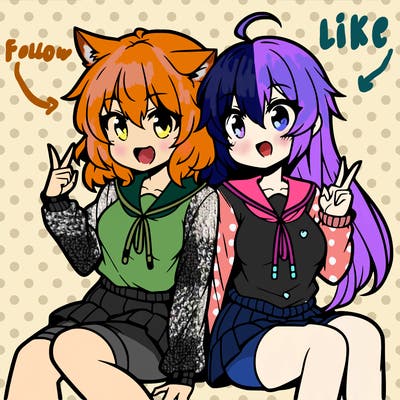 two anime girls hanging out