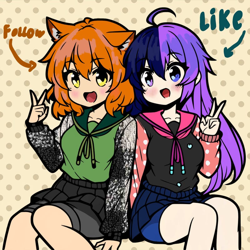 two anime girls hanging out